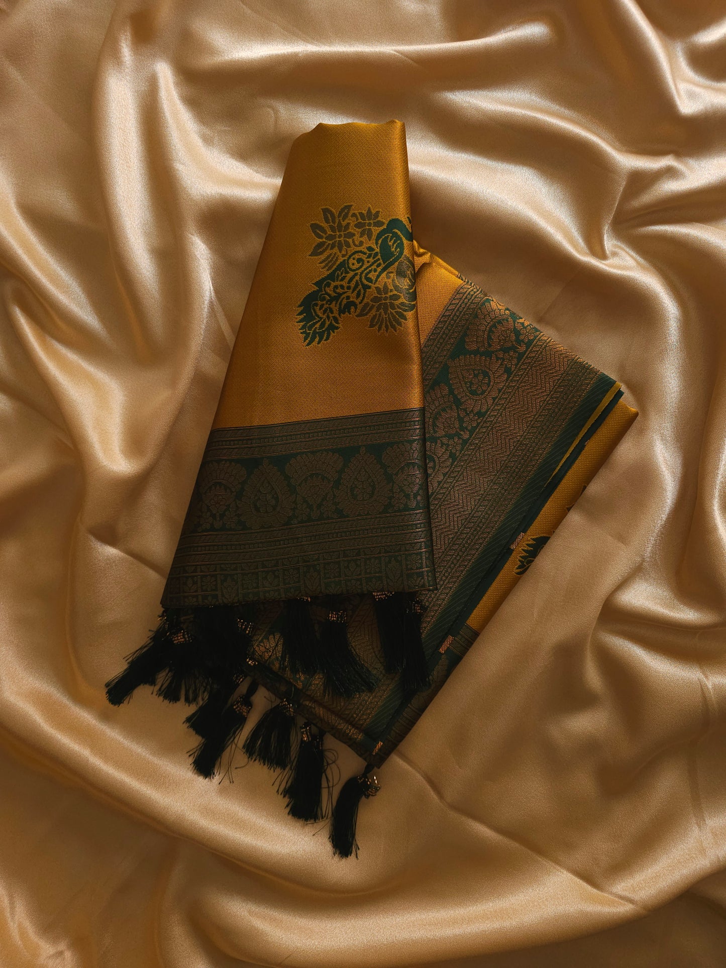 Golden Mustard Color Cotton Silk Blented Saree