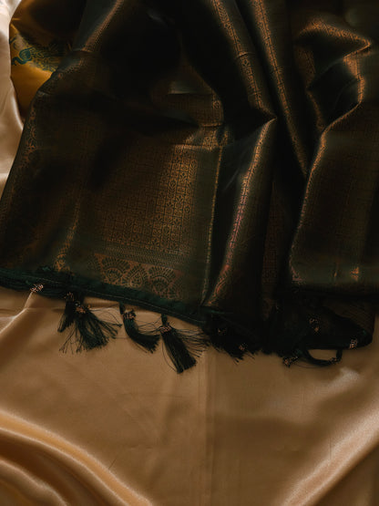 Golden Mustard Color Cotton Silk Blented Saree